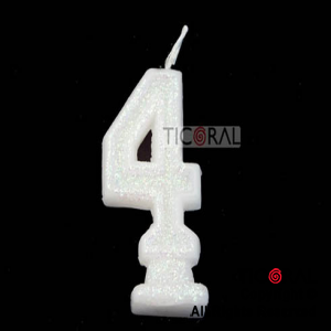 VELA NUMERO 4 BLANCO CON GIBRE HS2875-4 x 1